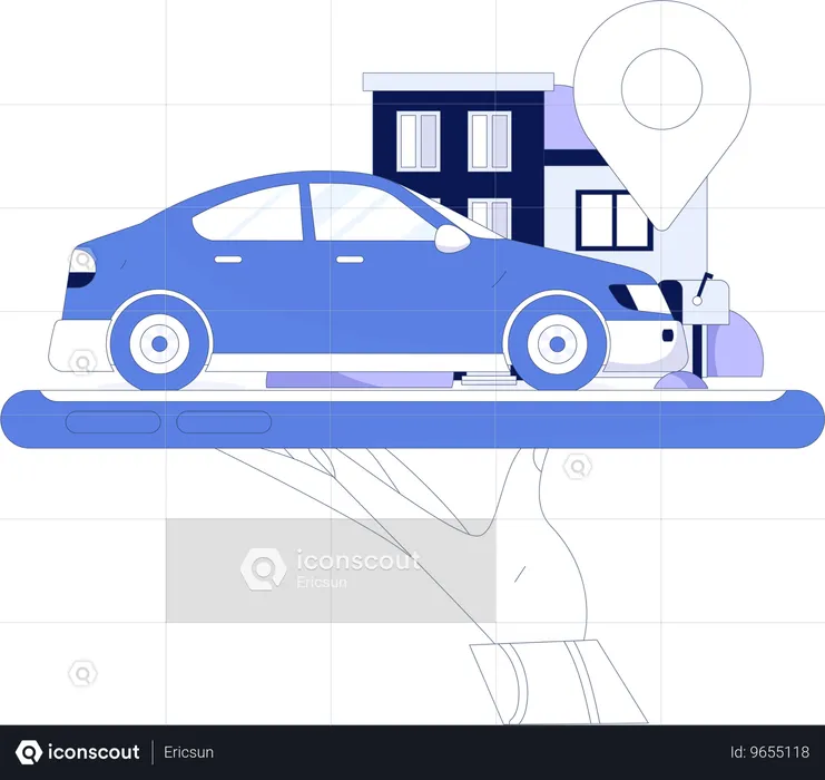 Online booking taxi  Illustration