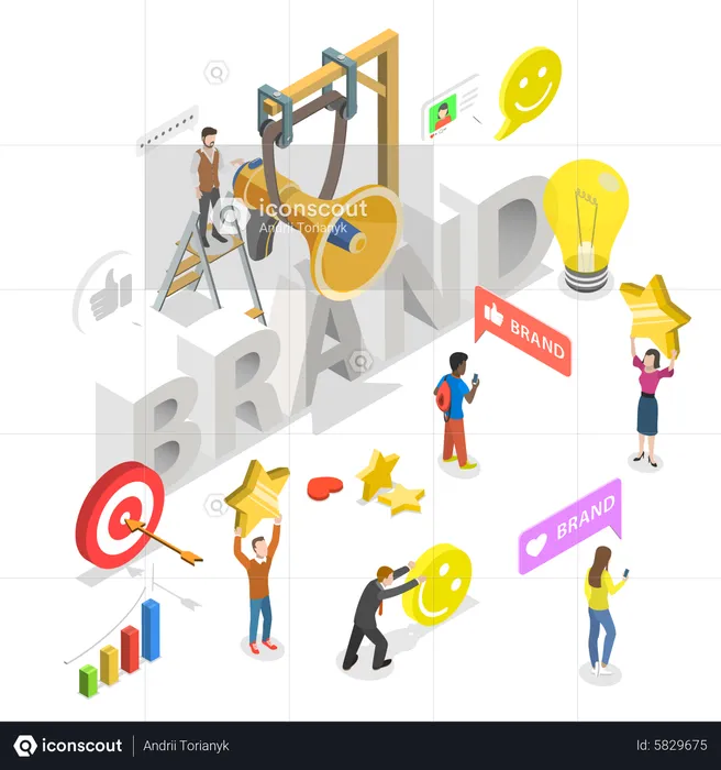 Online branding and marketing  Illustration