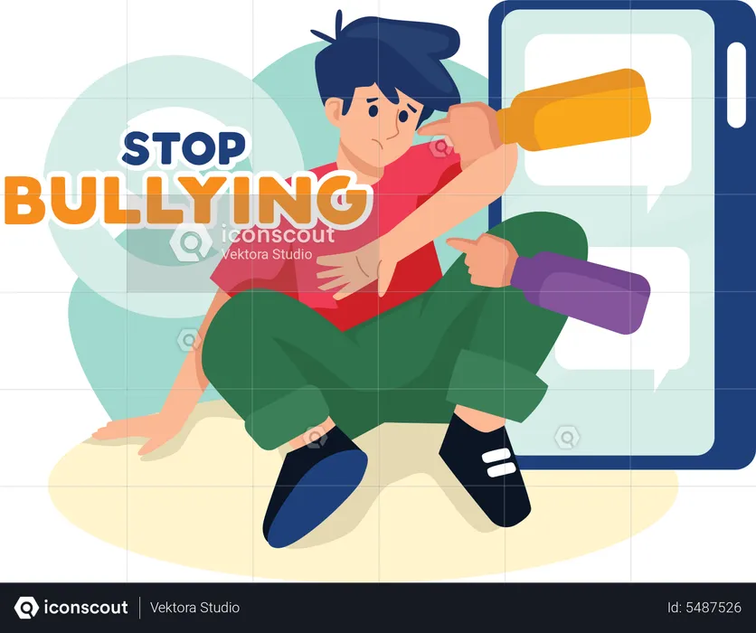 Online Bullying  Illustration