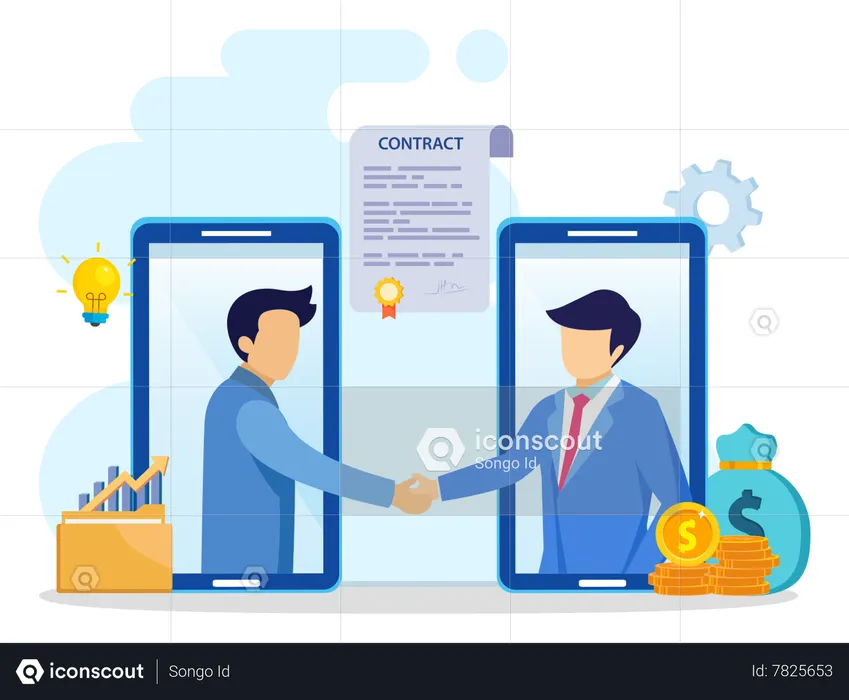 Online Business Agreement  Illustration