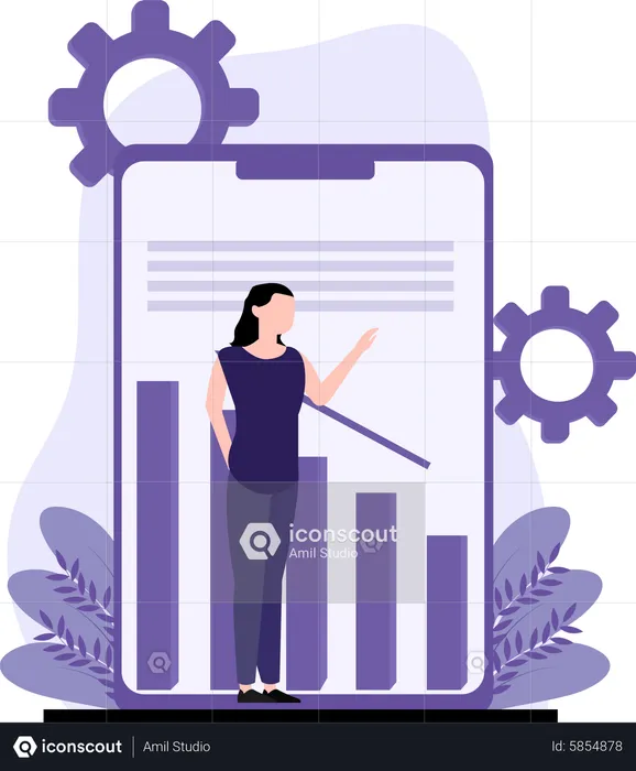 Online business analysis  Illustration