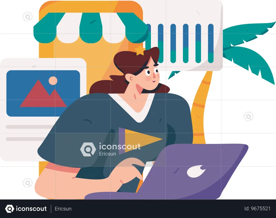 Online business analysis  Illustration