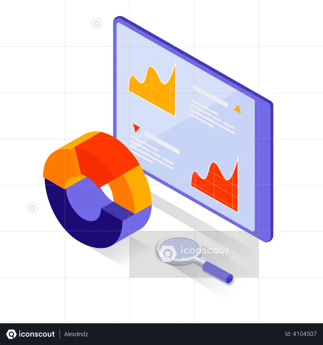 Online business analysis  Illustration