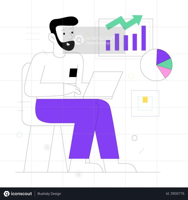 Online business analysis  Illustration