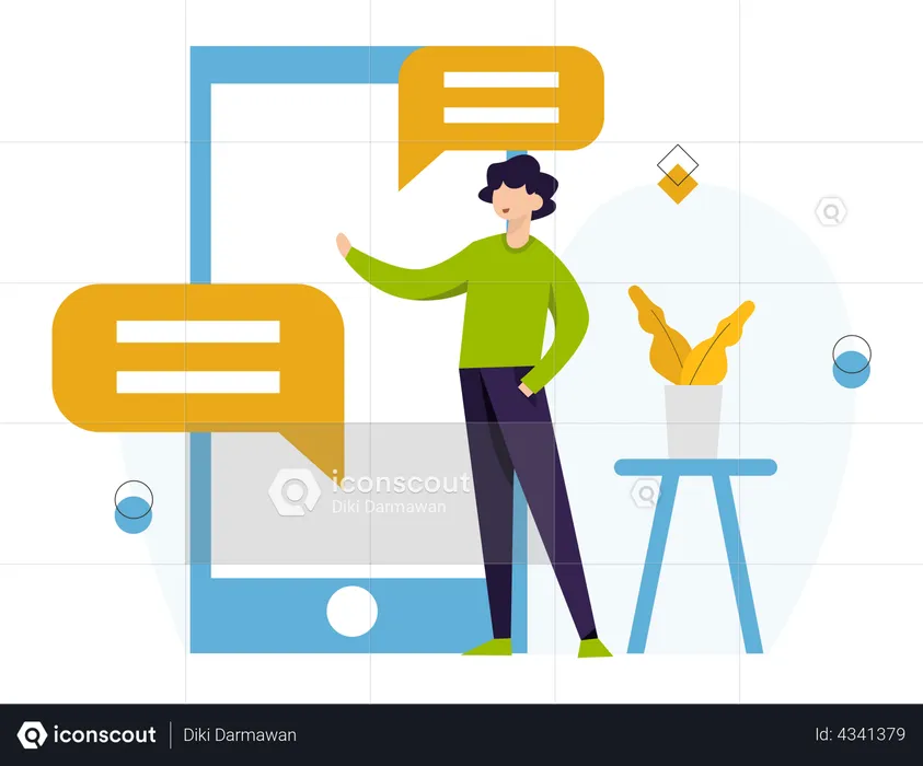 Online Business Communication  Illustration