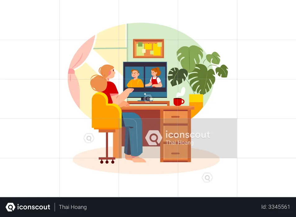 Online Business Conference  Illustration