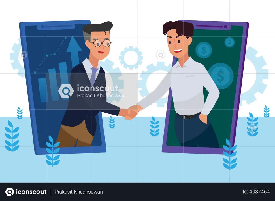 Online business contract  Illustration
