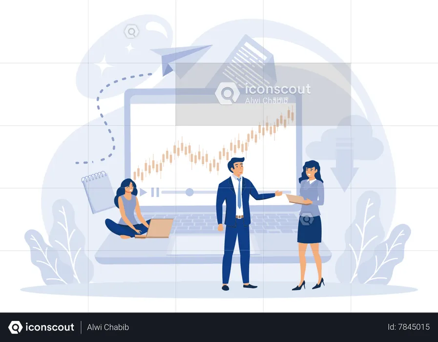 Online business couching  Illustration