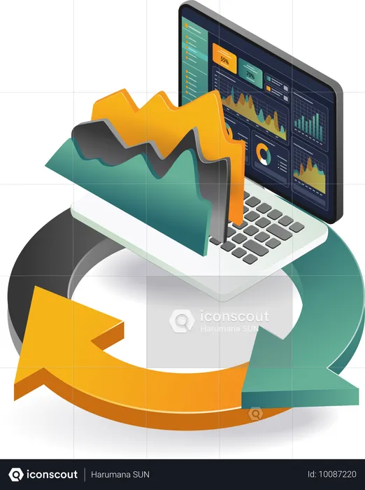 Online business data  Illustration