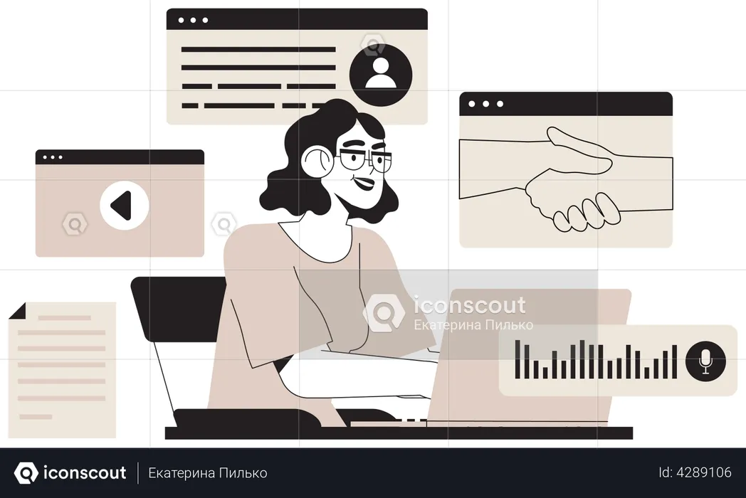 Online business deal  Illustration