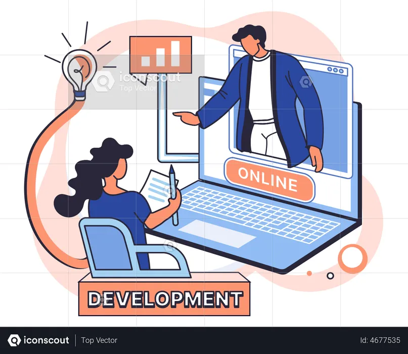 Online business development  Illustration