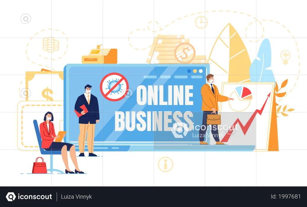 Online Business during Coronavirus  Illustration