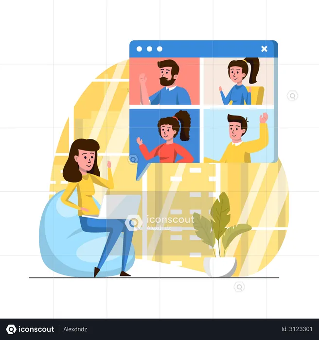 Online Business Meeting  Illustration