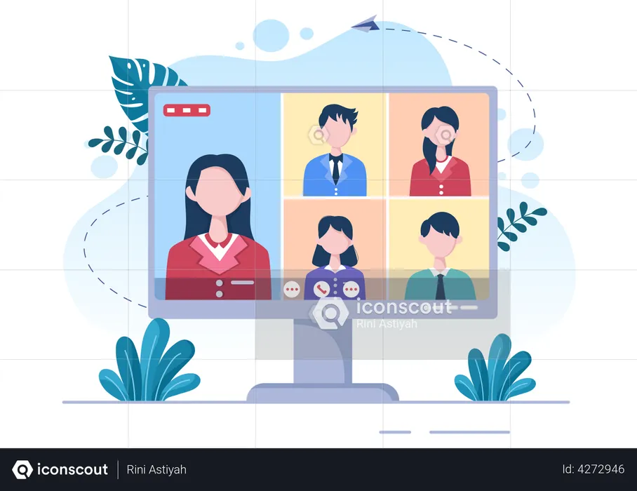 Online Business meeting  Illustration