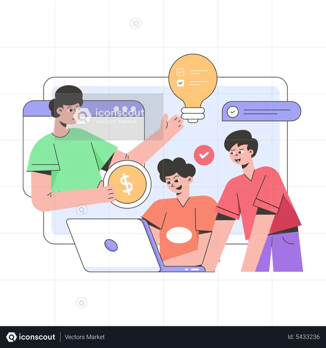 Online business meeting  Illustration