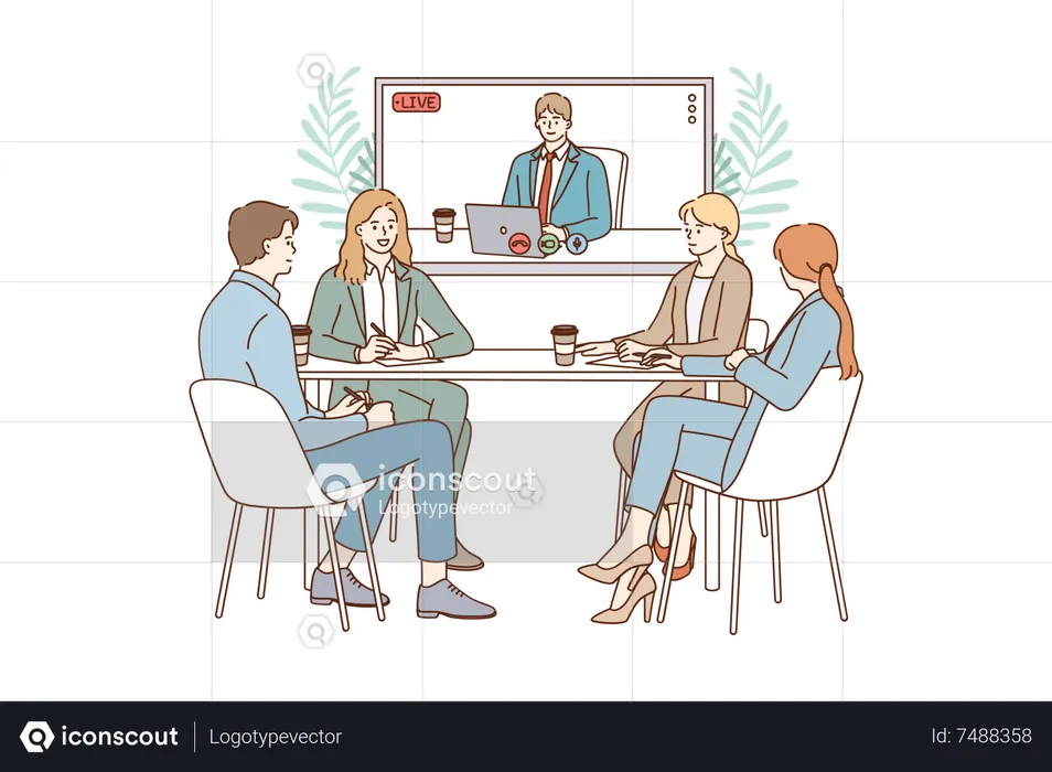 Online business meeting  Illustration