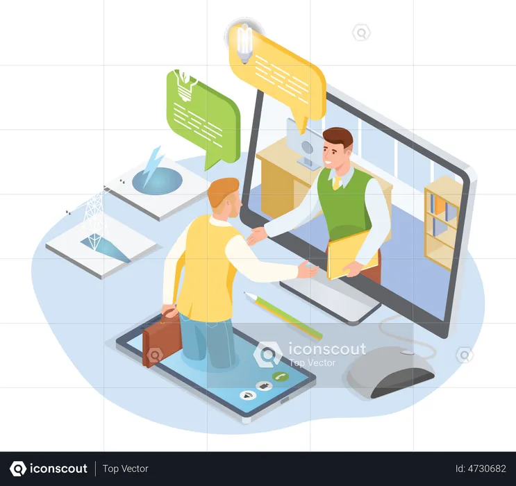 Online Business meeting  Illustration