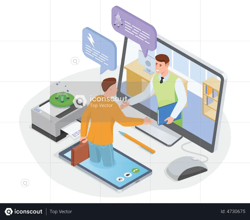 Online Business meeting  Illustration