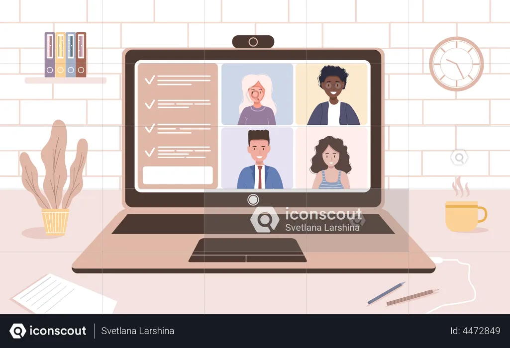 Online Business meeting  Illustration