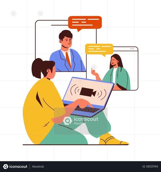 Online business meeting  Illustration