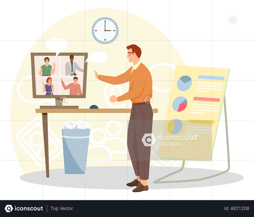 Online business meeting  Illustration