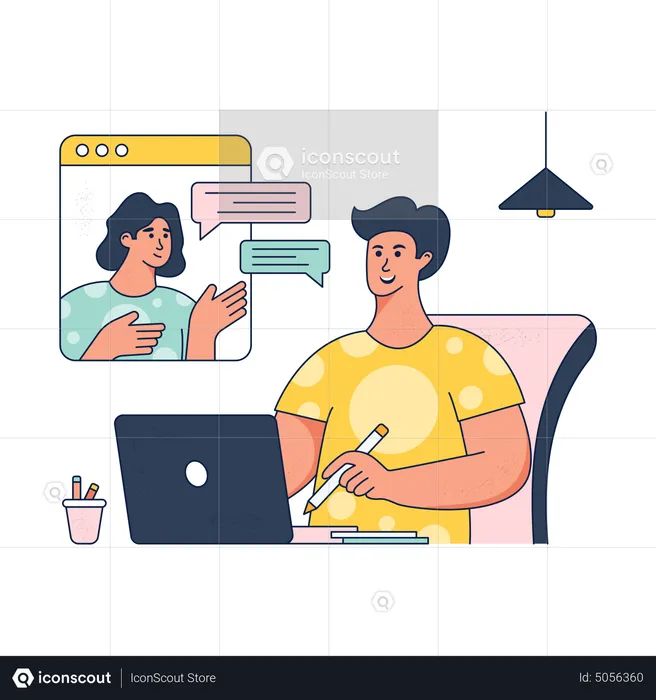 Online Business Meeting  Illustration