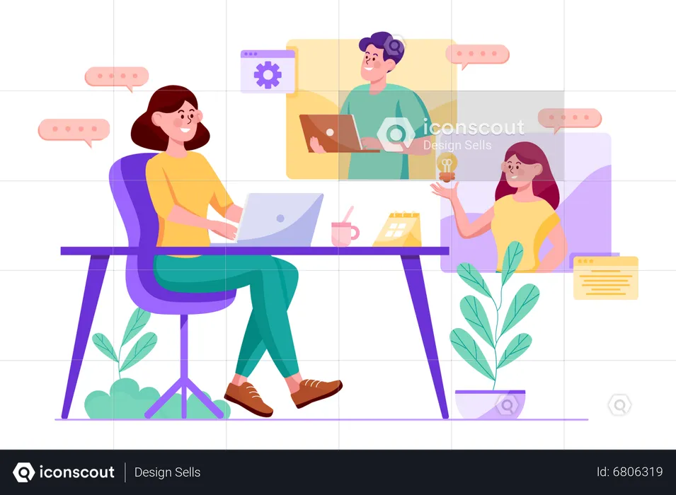 Online business meeting  Illustration