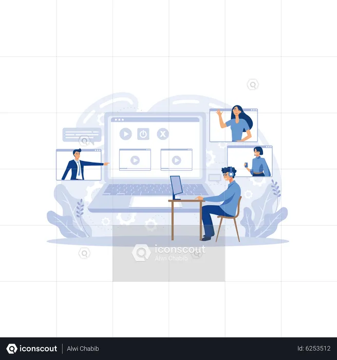 Online business meeting  Illustration