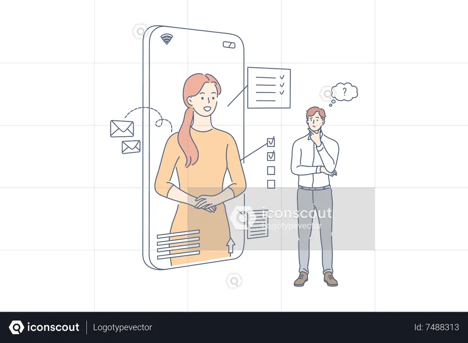 Online business meeting  Illustration