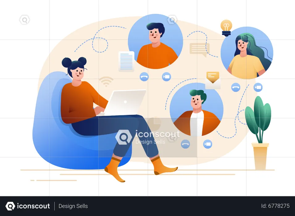 Online business meeting  Illustration