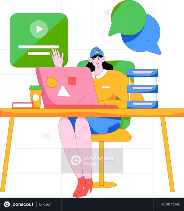 Online business meeting  Illustration