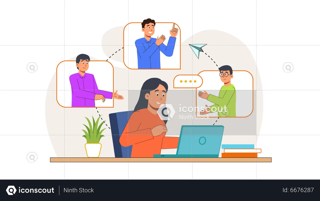 Online business meeting  Illustration