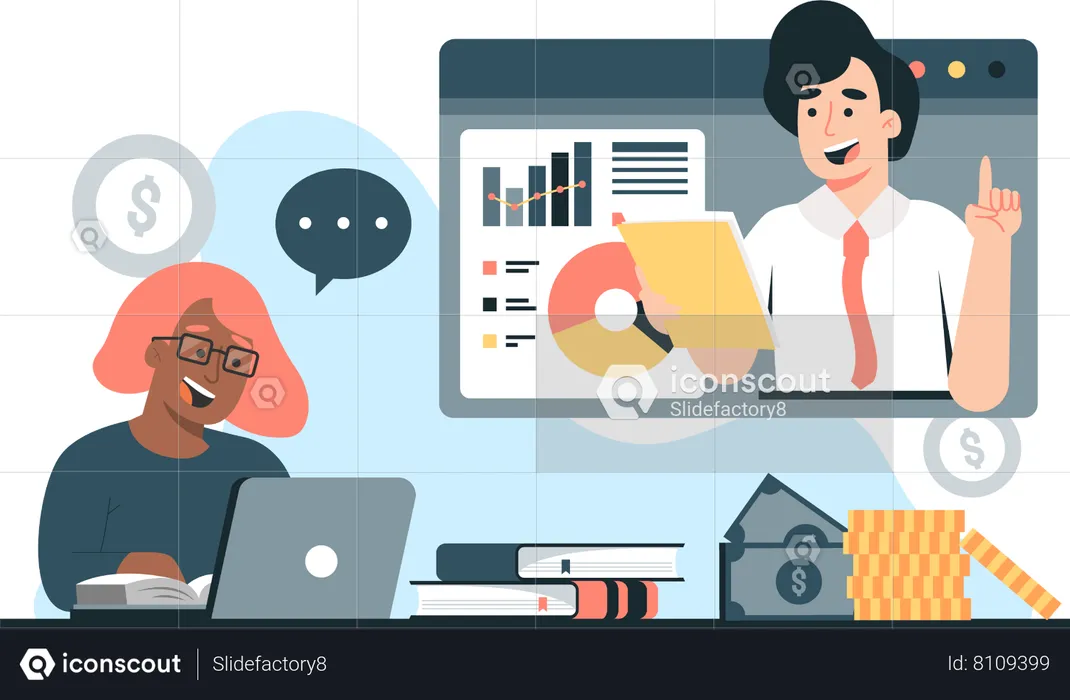 Online business meeting  Illustration