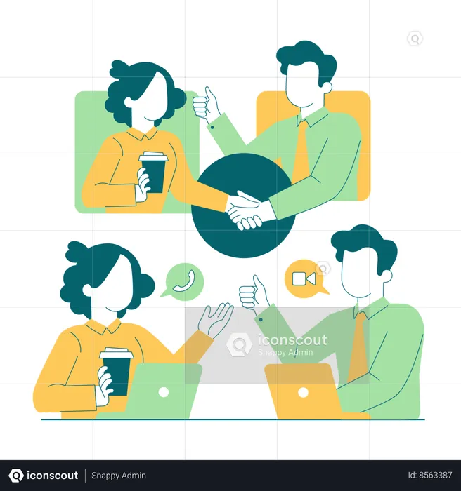 Online business meeting  Illustration