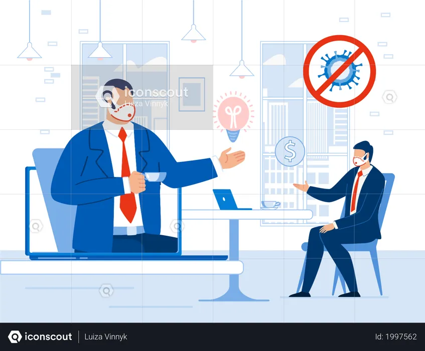 Online Business Negotiation  Illustration