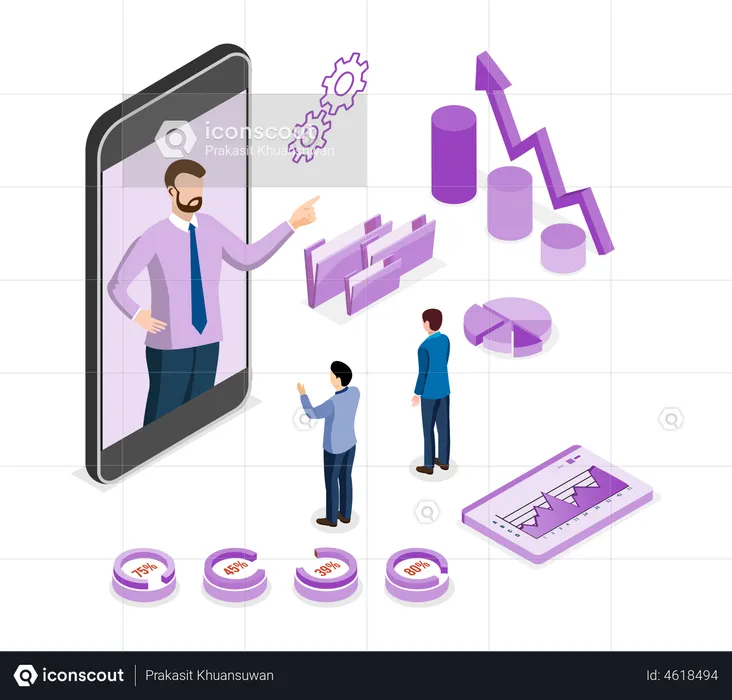 Online-Geschäftspräsentation  Illustration