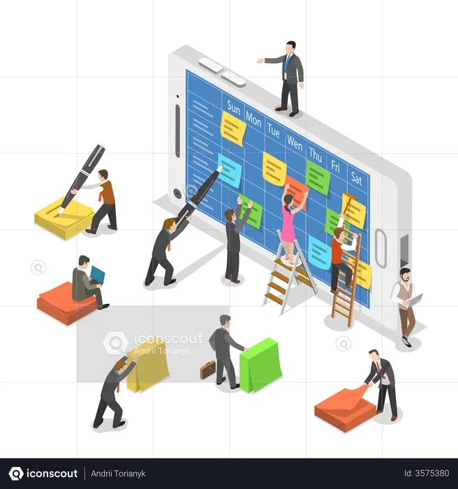 Online Business Schedule  Illustration