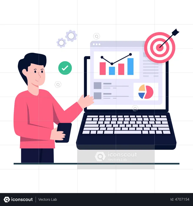 Online Business Target  Illustration