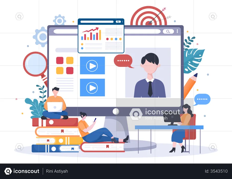 Online business training video  Illustration
