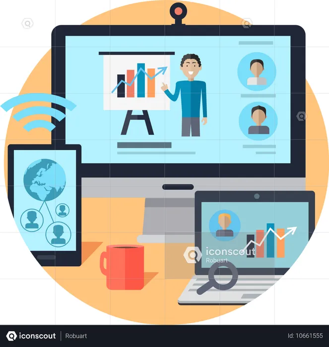 Online Business Webinar  Illustration