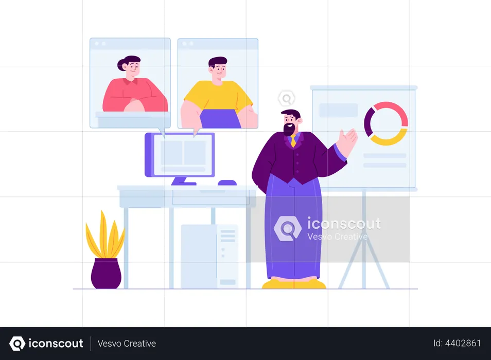 Online business webinar  Illustration