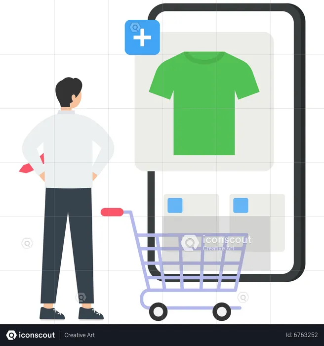Online buying and delivery scenes  Illustration