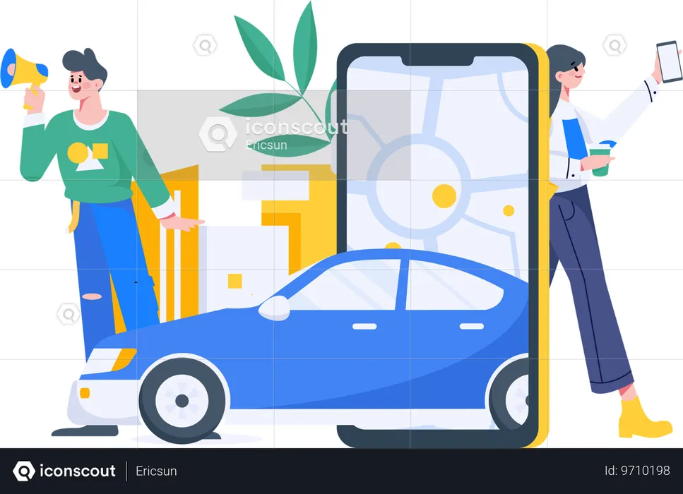 Online cab boking  Illustration