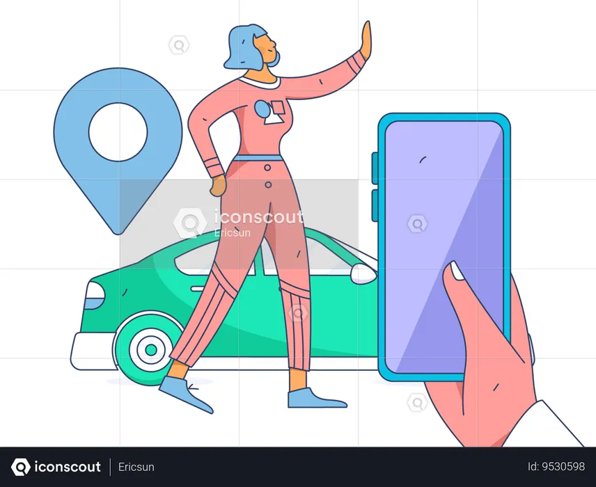 Online cab boking  Illustration