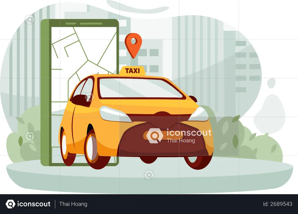 Online cab booking  Illustration