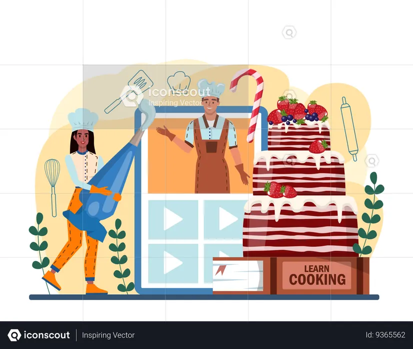 Online cake shop  Illustration