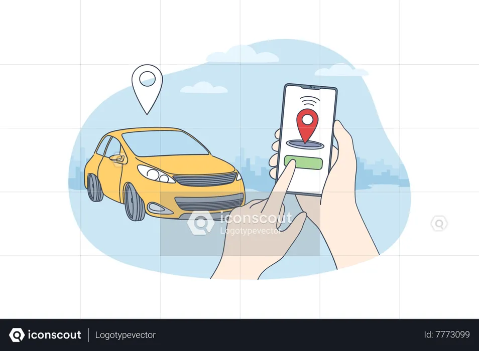 Online car location  Illustration