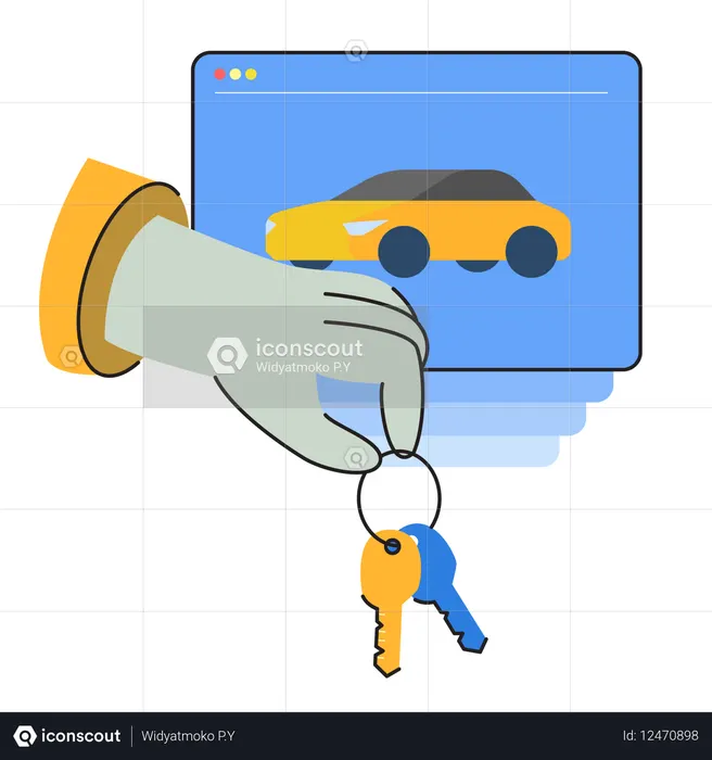 Online car rental  Illustration