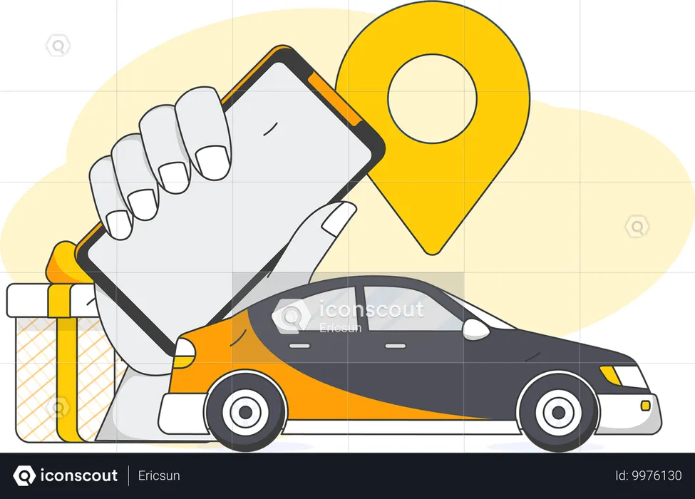 Online car rental service  Illustration