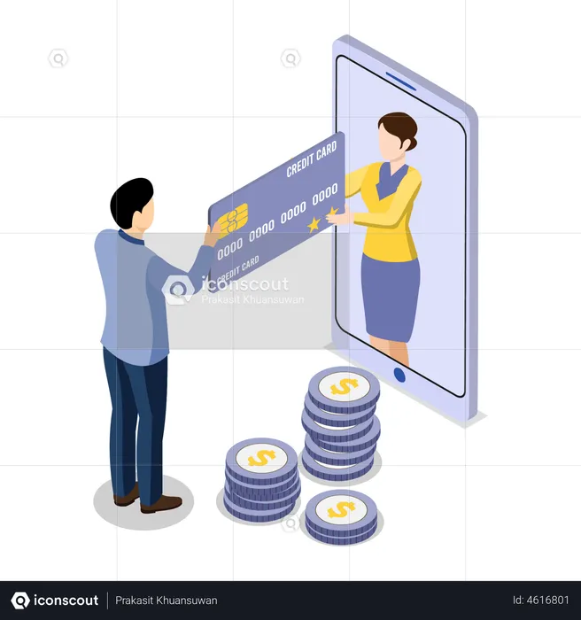 Online card payment  Illustration